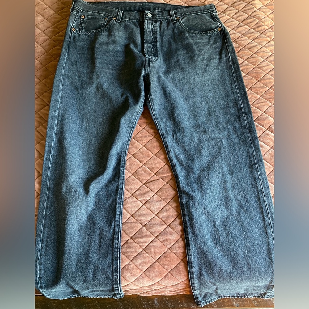 Levis 501 black jeans men’s like new 40x30 - Picture 3 of 4